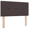 LED-valgustusega voodiraam peatsiga koos madratsiga, tumepruun, 100 × 200 cm — mudel 3456887