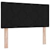 LED-valgustusega voodiraam peatsiga koos madratsiga, must, 90 × 200 cm, kangas — mudel 3456962