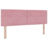 LED-valgustusega voodiraam peatsiga koos madratsiga, roosa, 140 × 190 cm, samet — mudel 3457070