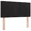 LED-valgustusega voodiraam peatsiga koos madratsiga, must, 90 × 200 cm, samet — mudel 3457115