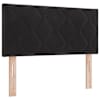 LED-valgustusega voodiraam peatsiga koos madratsiga, must, 90 × 200 cm, samet — mudel 3457187