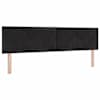 LED-valgustusega voodiraam peatsiga koos madratsiga, must, 180 × 200 cm, samet — mudel 3457229