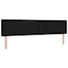 LED-valgustusega voodiraam peatsiga koos madratsiga, must, 200 × 200 cm, kangas — mudel 3457282