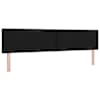 LED-valgustusega voodiraam peatsiga koos madratsiga, must, 200 × 200 cm, kangas — mudel 3457303