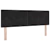 LED-valgustusega voodiraam peatsiga koos madratsiga, must, 160 × 200 cm, samet