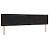 LED-valgustusega voodiraam peatsiga koos madratsiga, must, 200 × 200 cm, samet — mudel 3457340