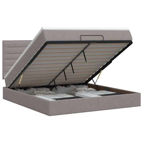Voodiraam peatsiga koos madratsiga, pruunikashall, 140 × 200 cm — mudel 3457415