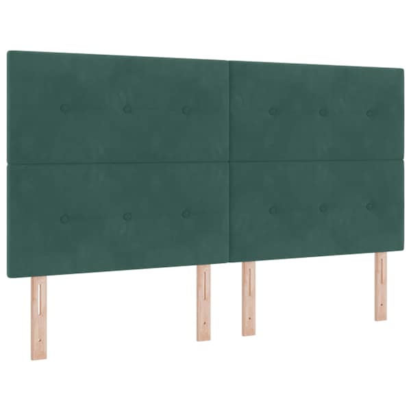 Voodiraam peatsiga koos madratsiga, tumeroheline, 180 × 200 cm, samet — mudel 3457740