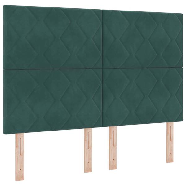 Voodiraam peatsiga koos 2 madratsiga, 2 voodiraami, tumeroheline, 160 × 200 cm, samet
