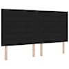 LED-valgustusega voodiraam peatsiga koos madratsiga, must, 180 × 200 cm, kangas — mudel 3458418