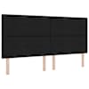 LED-valgustusega voodiraam peatsiga koos madratsiga, must, 200 × 200 cm, kangas — mudel 3458446