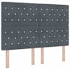 LED-valgustusega voodiraam peatsiga koos madratsiga, tumehall, 160 × 200 cm