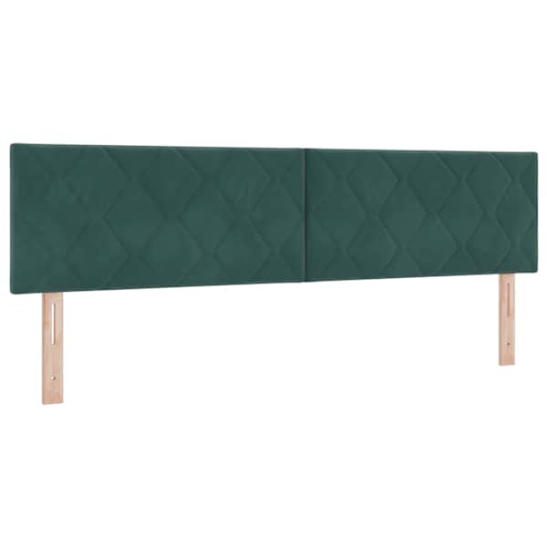 Voodiraam peatsiga koos madratsiga, tumeroheline, 180 × 200 cm, samet — mudel 3458886