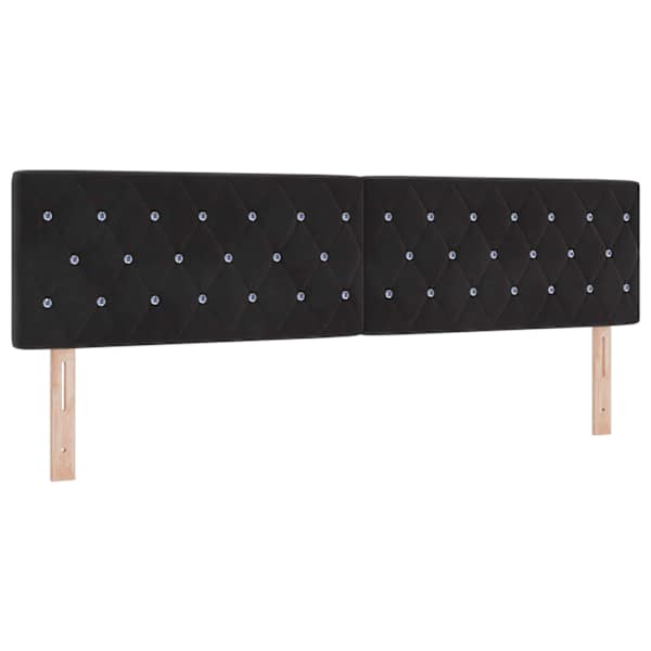 Voodiraam peatsiga koos madratsiga, 2 voodiraami, must, 180 × 200 cm