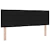 LED-valgustusega voodiraam peatsiga koos madratsiga, must, 160 × 200 cm, kangas — mudel 3459011