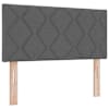 LED-valgustusega voodiraam peatsiga koos madratsiga, tumehall, 90 × 200 cm, kangas — mudel 3459100