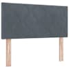 LED-valgustusega voodiraam peatsiga koos madratsiga, tumehall, 90 × 200 cm, samet — mudel 3459283