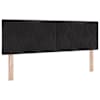 LED-valgustusega voodiraam peatsiga koos madratsiga, must, 160 × 200 cm, samet — mudel 3459320