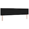 LED-valgustusega voodiraam peatsiga koos 2 madratsiga, must, 200 × 200 cm, kangas — mudel 3459344