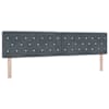 LED-valgustusega voodiraam peatsiga koos 2 madratsiga, tumehall, 200 × 200 cm, samet — mudel 3459379