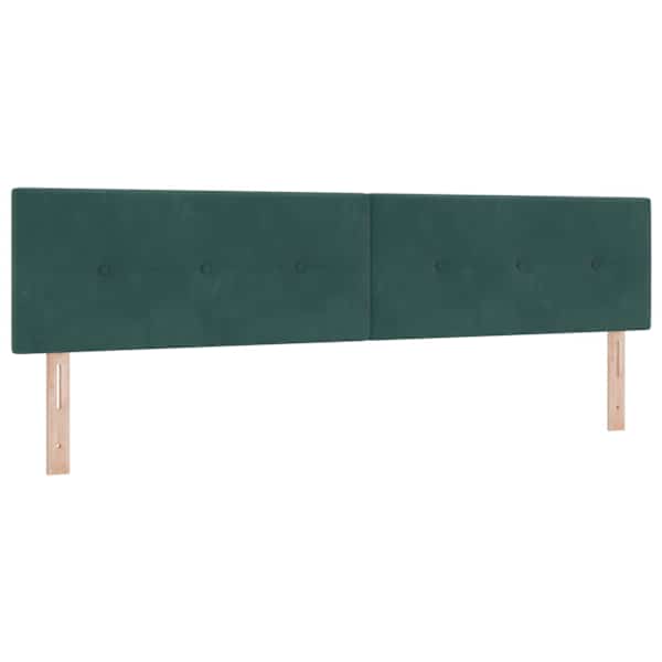 LED-valgustusega voodiraam peatsiga koos 2 madratsiga, tumeroheline, 200 × 200 cm — mudel 3459393
