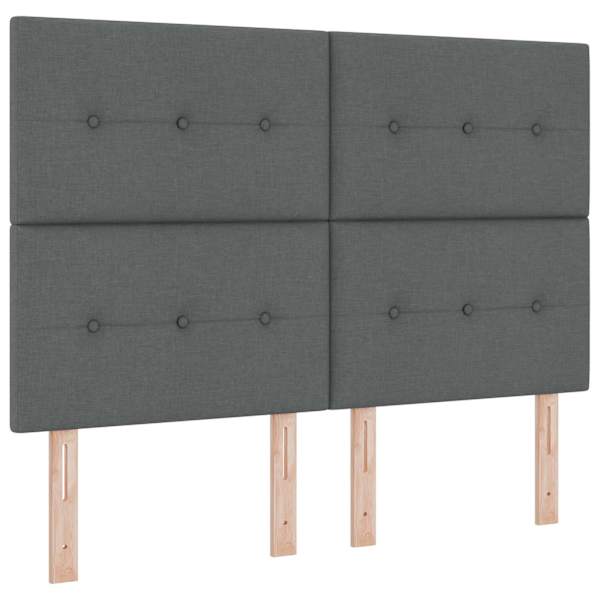 Panipaigaga voodiraam peatsiga koos madratsiga, tumehall, 160 × 200 cm, kangas — mudel 3459514