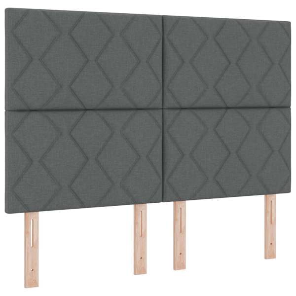 Panipaigaga voodiraam peatsiga koos madratsiga, tumehall, 140 × 200 cm, kangas — mudel 3459571