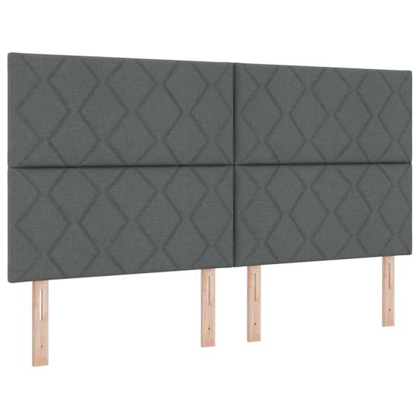 Panipaigaga voodiraam peatsiga koos madratsiga, tumehall, 180 × 200 cm, kangas — mudel 3459583