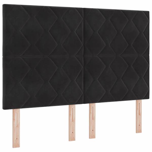 Panipaigaga voodiraam peatsiga koos madratsiga, must, 160 × 200 cm, samet — mudel 3459761