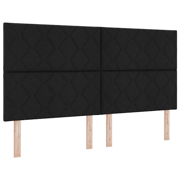Panipaigaga voodiraam koos madratsiga, must, 180 × 200 cm, kangas