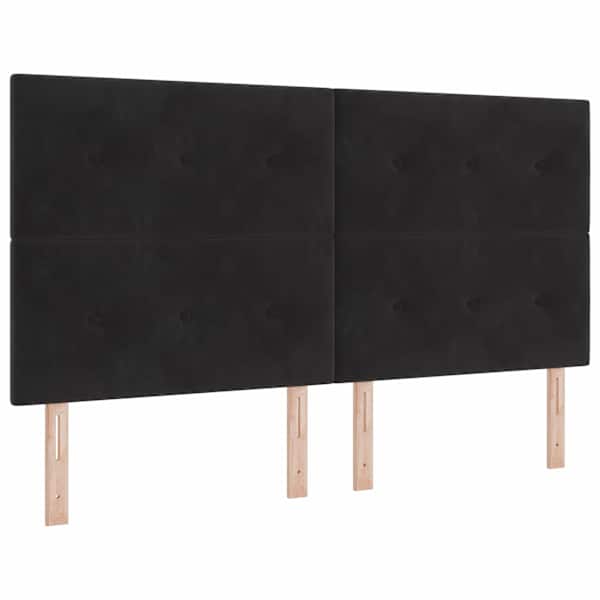 Panipaigaga voodiraam peatsiga koos 2 madratsiga, must, 180 × 200 cm, samet