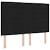 LED-valgustusega voodiraam peatsiga koos madratsiga, must, 160 × 200 cm, kangas — mudel 3459893