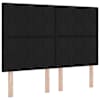 LED-valgustusega voodiraam peatsiga koos madratsiga, must, 140 × 190 cm, kangas — mudel 3460007