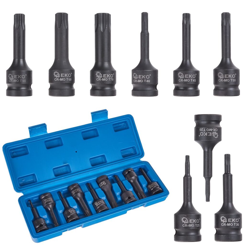 9-osaline löök-Torx padrunite komplekt T20–T70 G10526