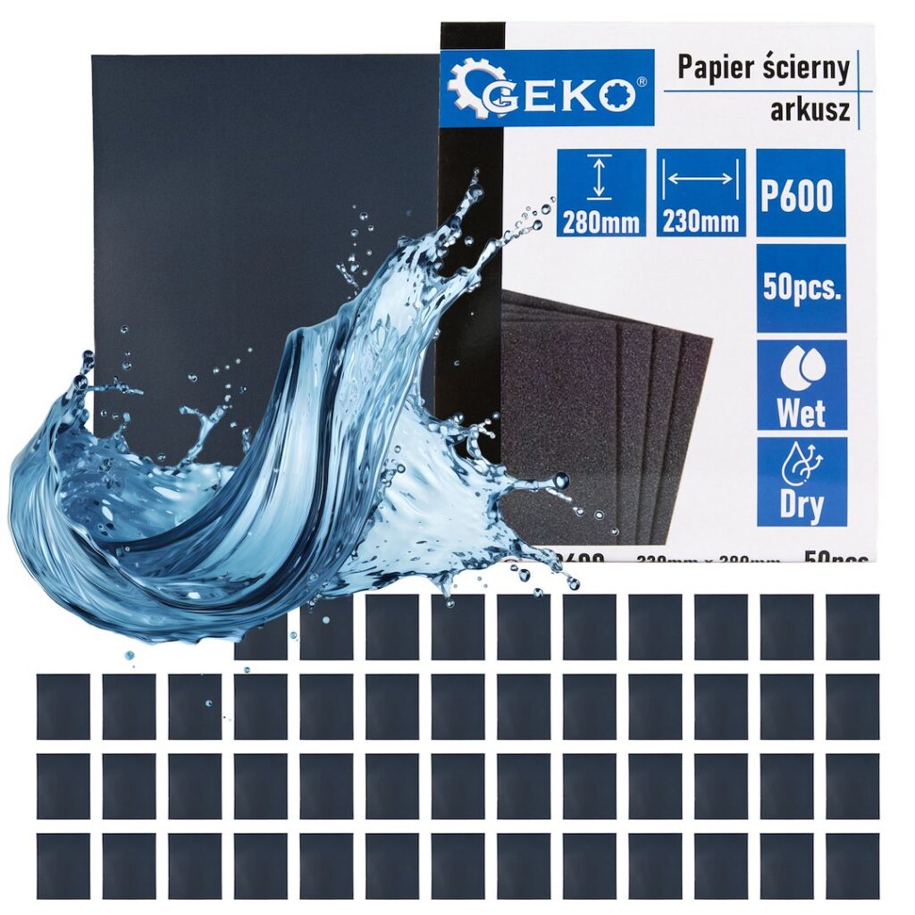 Veekindel liivapaber – leht 230 x 280 mm, P600 – 50 tk pakk