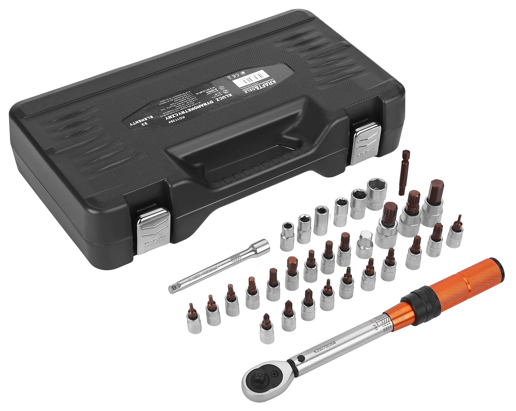 KRAFT&DELE pöördemomendivõtme komplekt 1/4″ 5–25 Nm 32-osaline KD11394