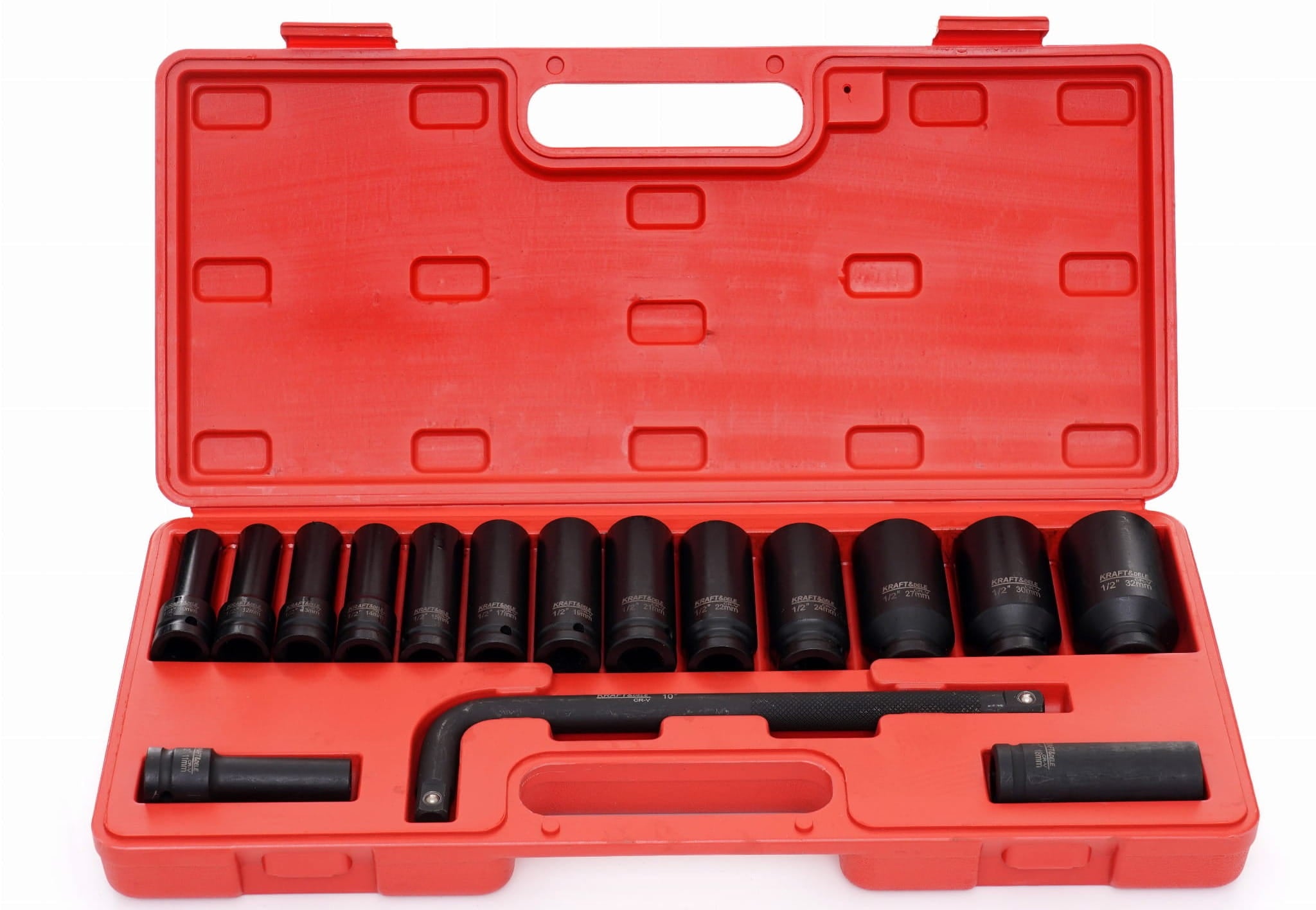 Löökpadrunite komplekt 1/2″ 10–32 mm 16-osaline KD11755