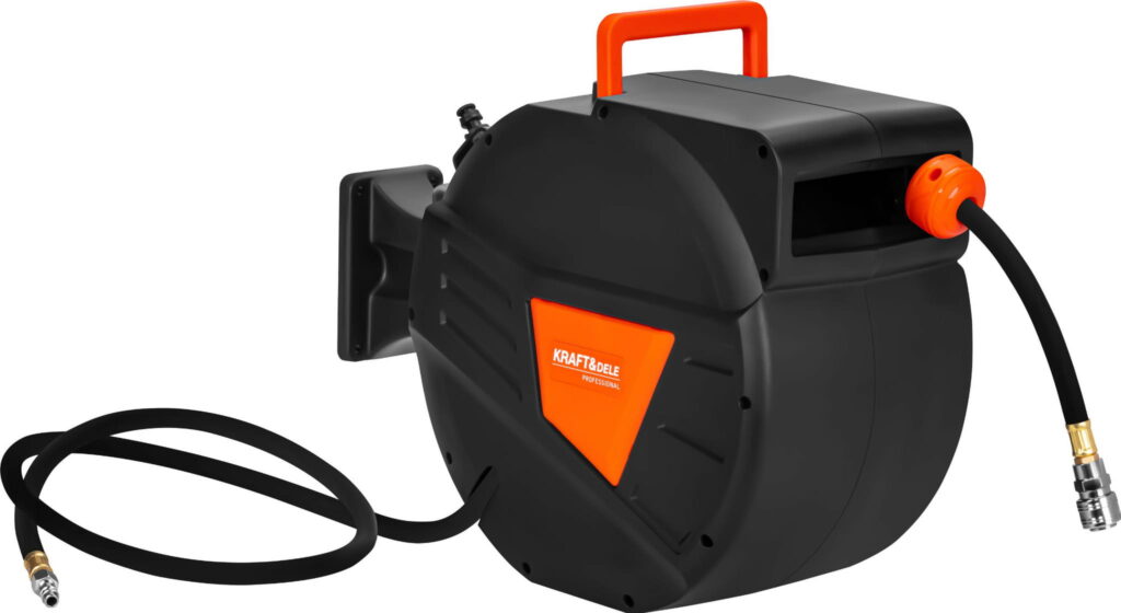 Automaatse tagasikerimisega suruõhuvoolik rullil 15 m + 1,5 m 1/4″ KD2158