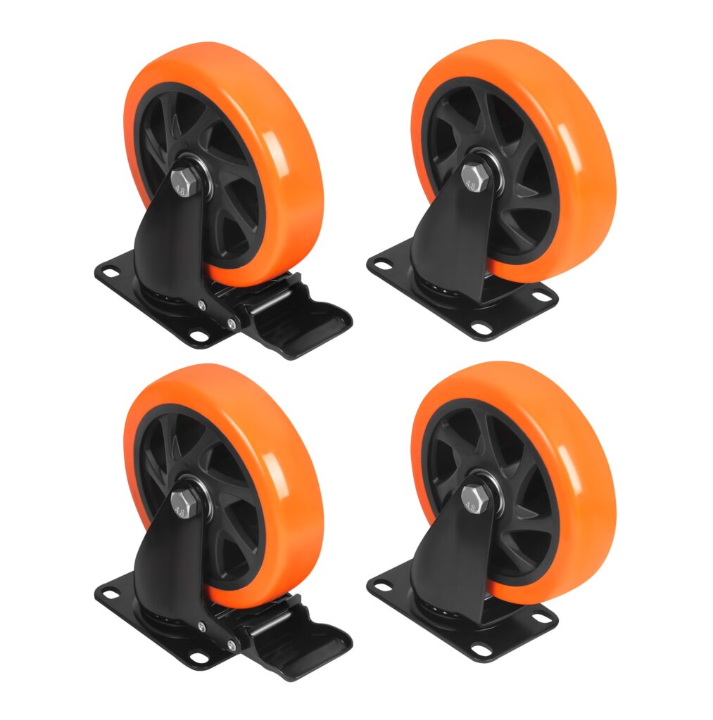 KRAFT&DELE 125 mm pöördrataste komplekt, 4 tk, kuni 500 kg KD3621