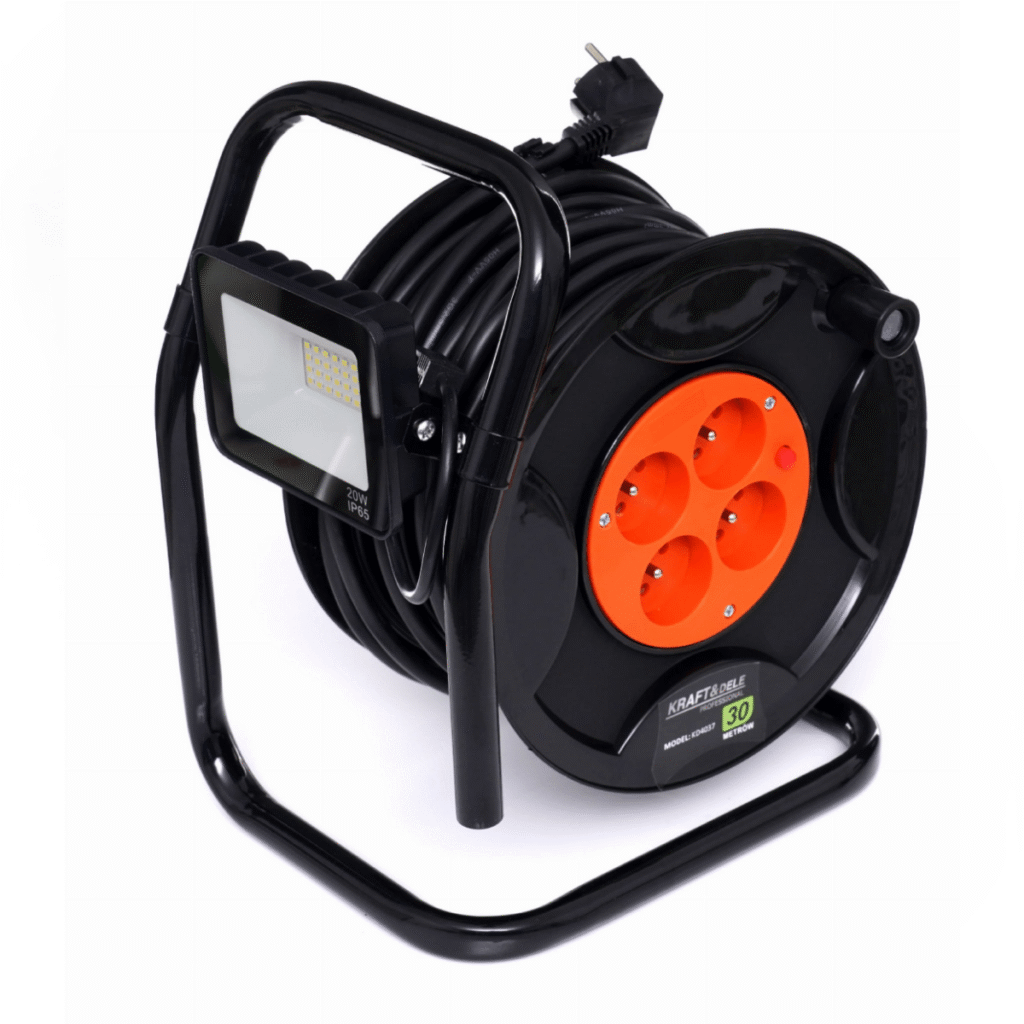 KRAFT&DELE kaablirull 30 m koos 20 W LED-töövalgustiga KD4037