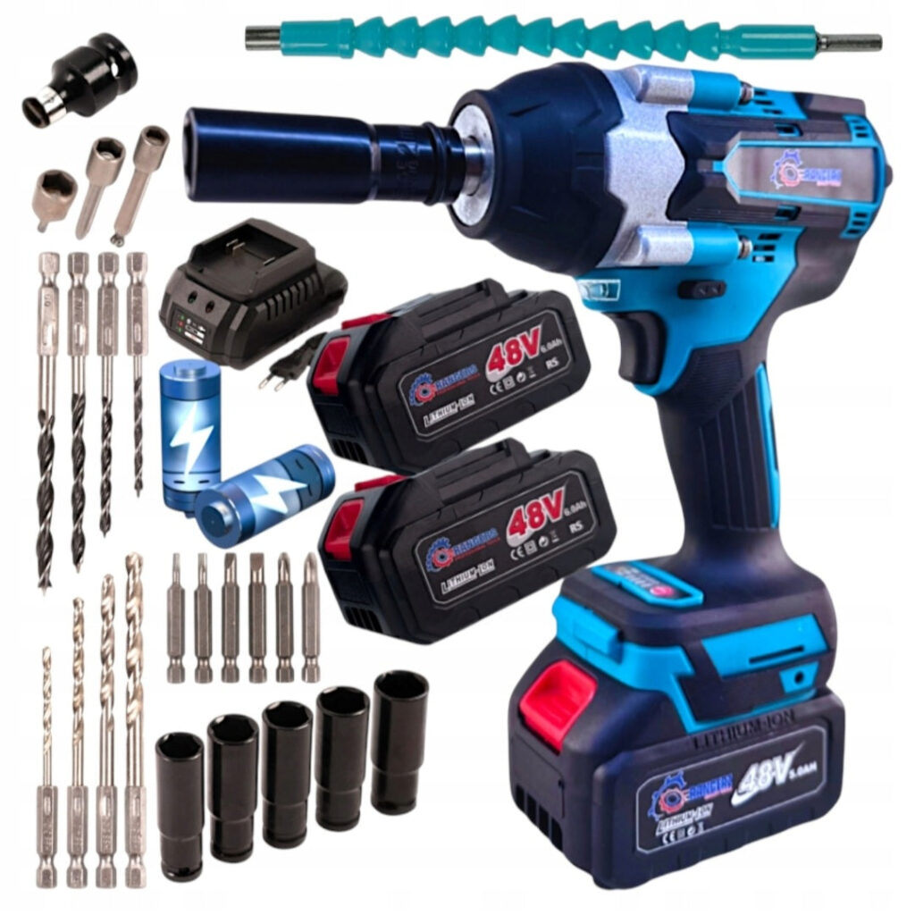 Rangers Cordless Impact Wrench 1100Nm – 2× 48V 6.0Ah Batteries, 1/2" Drive, Charger + XXL (VD8) Kit