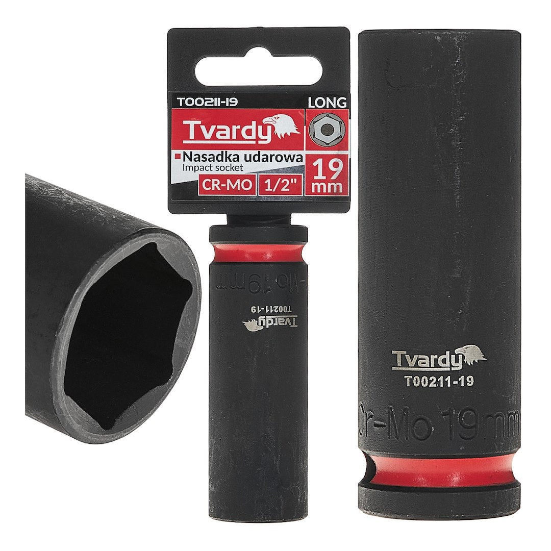 Sügav löökpadrunvõti 1/2" 6PT 19 mm CR-MO