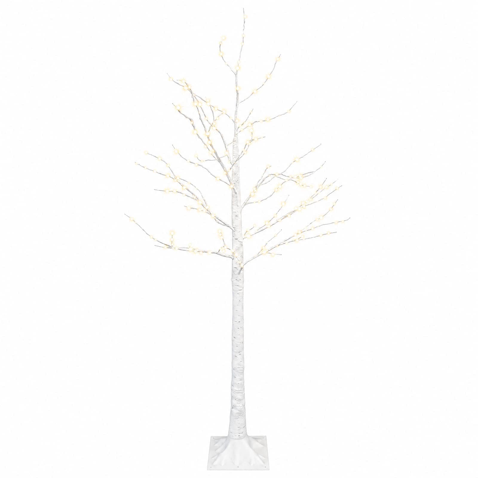 Kase-jõulupuu Valge 22 x 22 x 150 cm Plastmass 232 LED-i