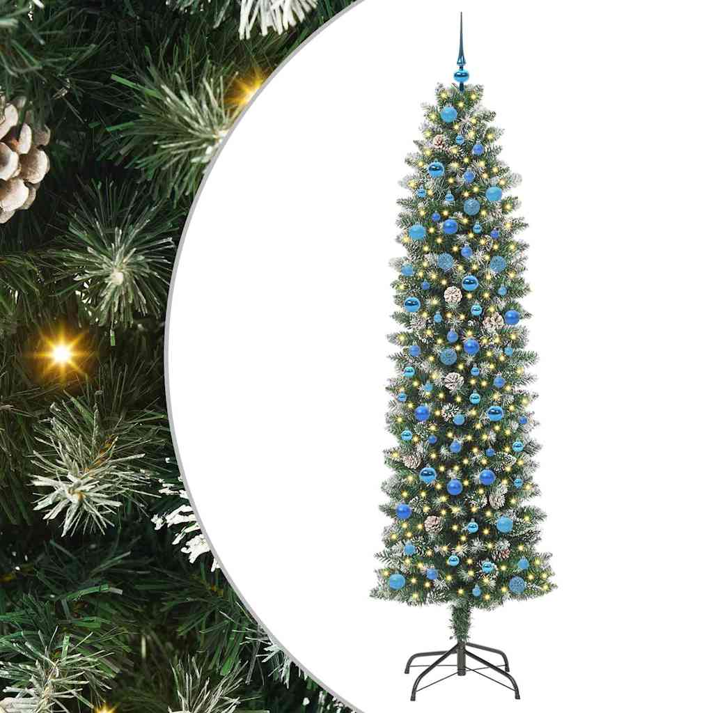 Kunstlik õhuke jõulukuusk Roheline ja Valge 240 cm