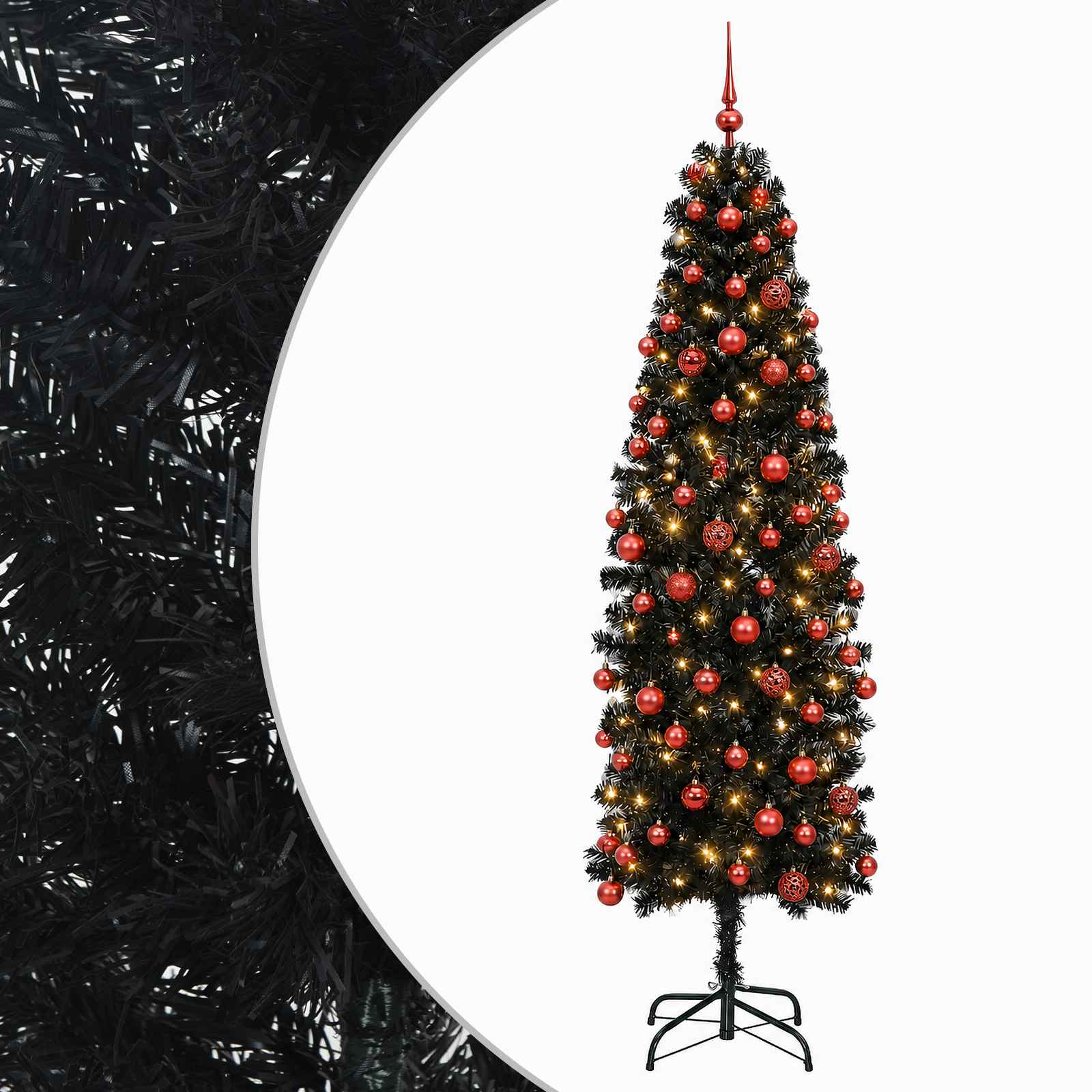 Kitsas kunstkuusk koos jõulukuulidega 240 cm 300 LED-i