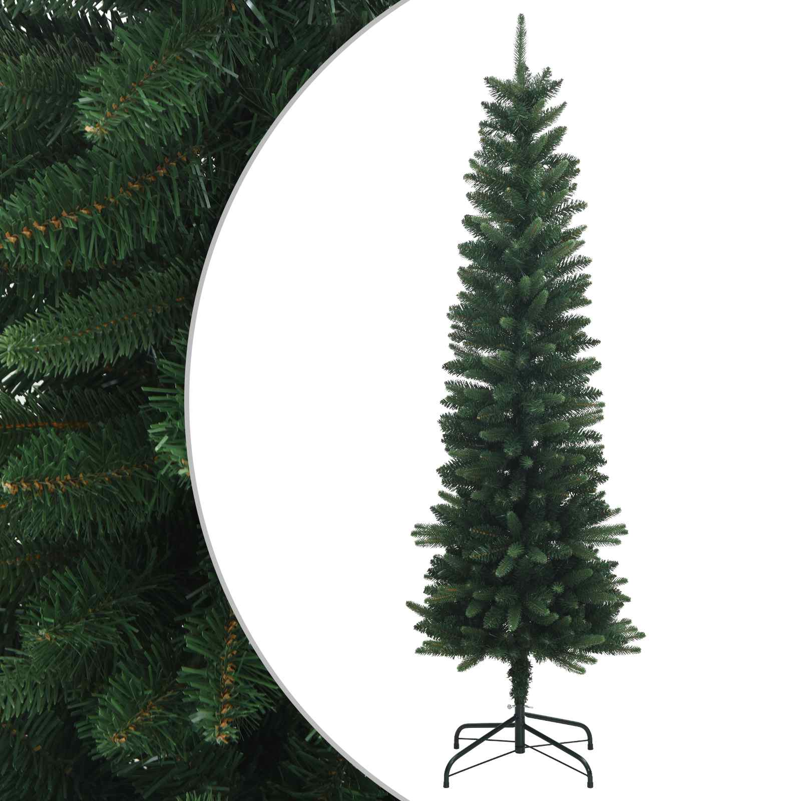 Kunstlik õhuke jõulukuusk 120 cm PE ja PVC Roheline