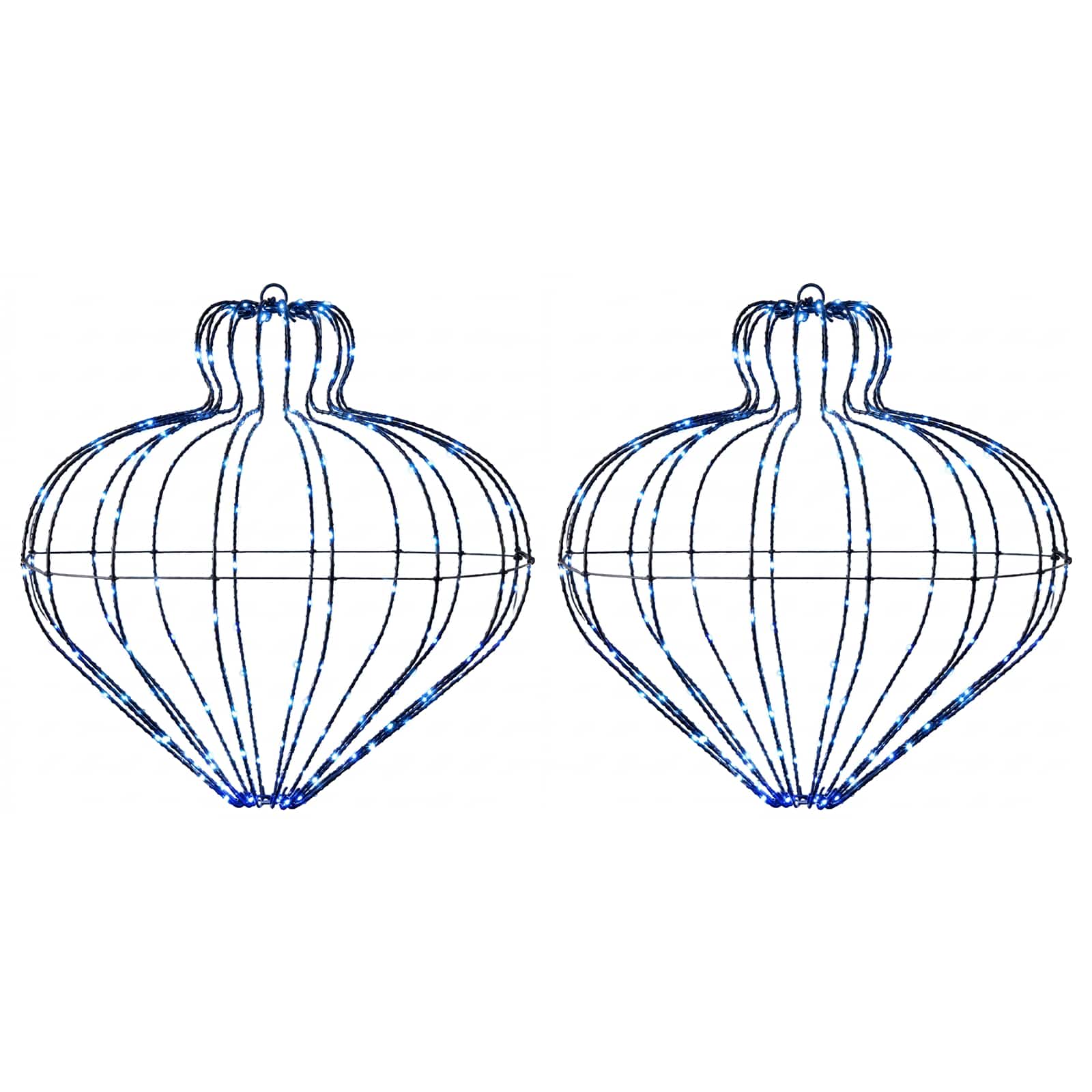 Jõulufiniaalne valgus 2 tk 384 LED-i Sinine Läbimõõt 40 x 40 cm
