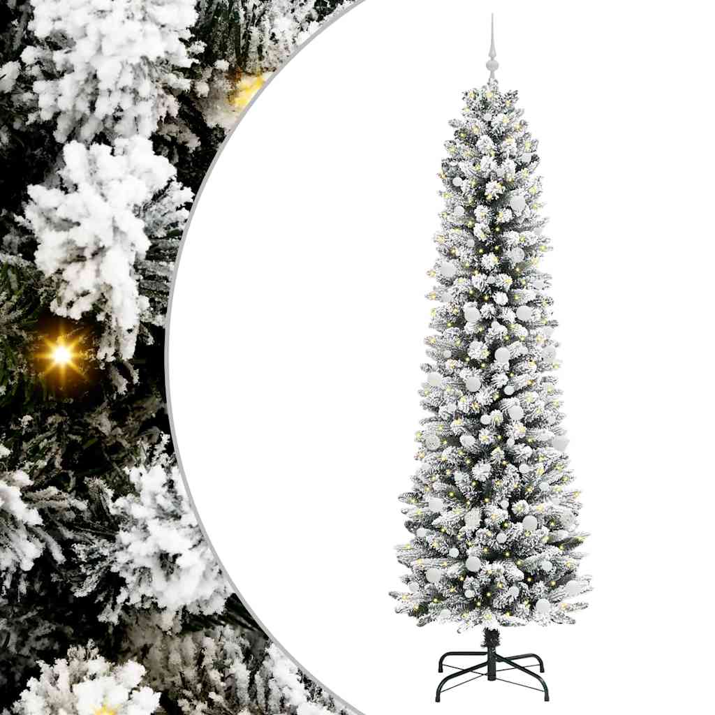 Kunstlik õhuke jõulukuusk 240 cm 300 LED-i Soe valge PE ja PVC