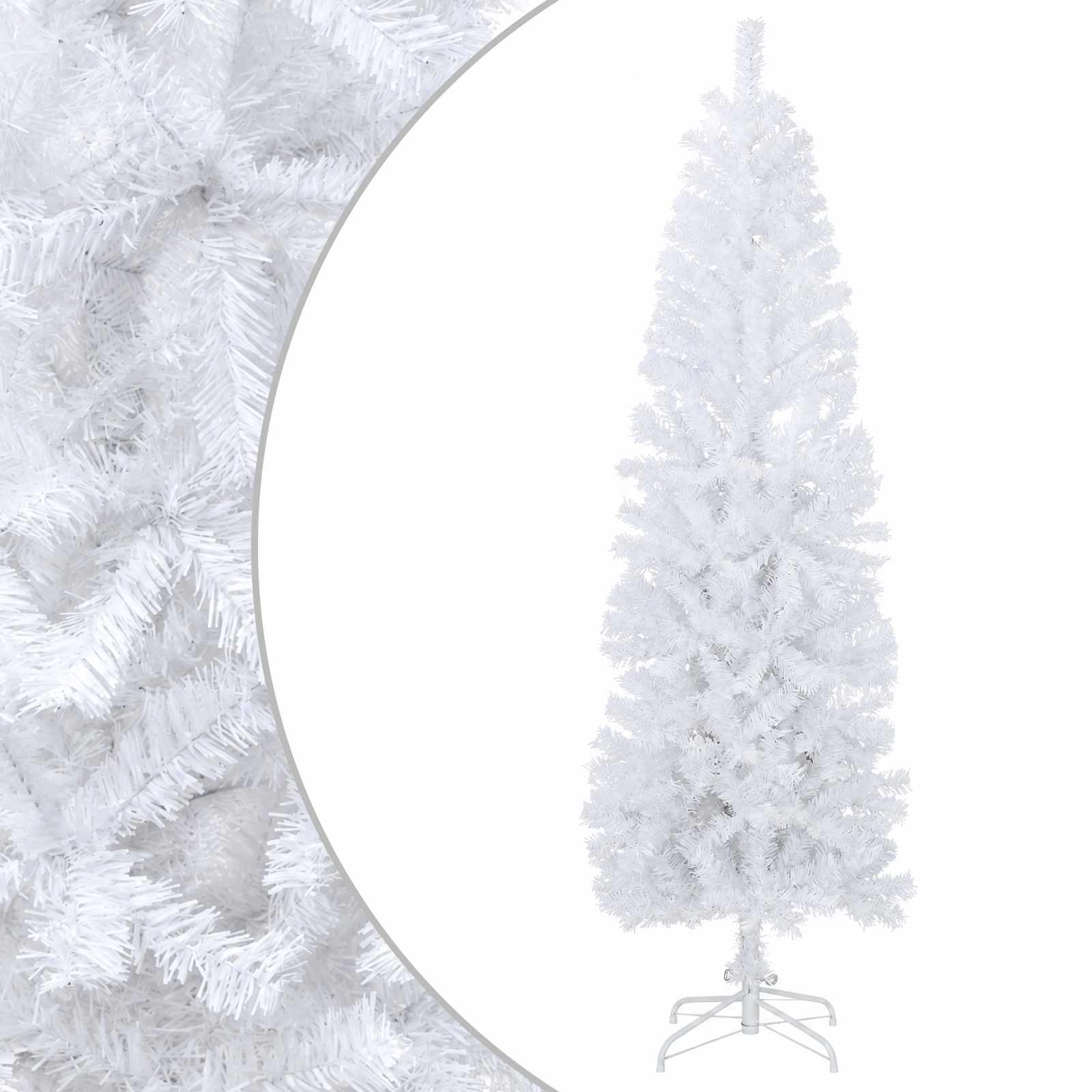 Kunstlik õhuke jõulukuusk 180 cm PVC ja teras Valge