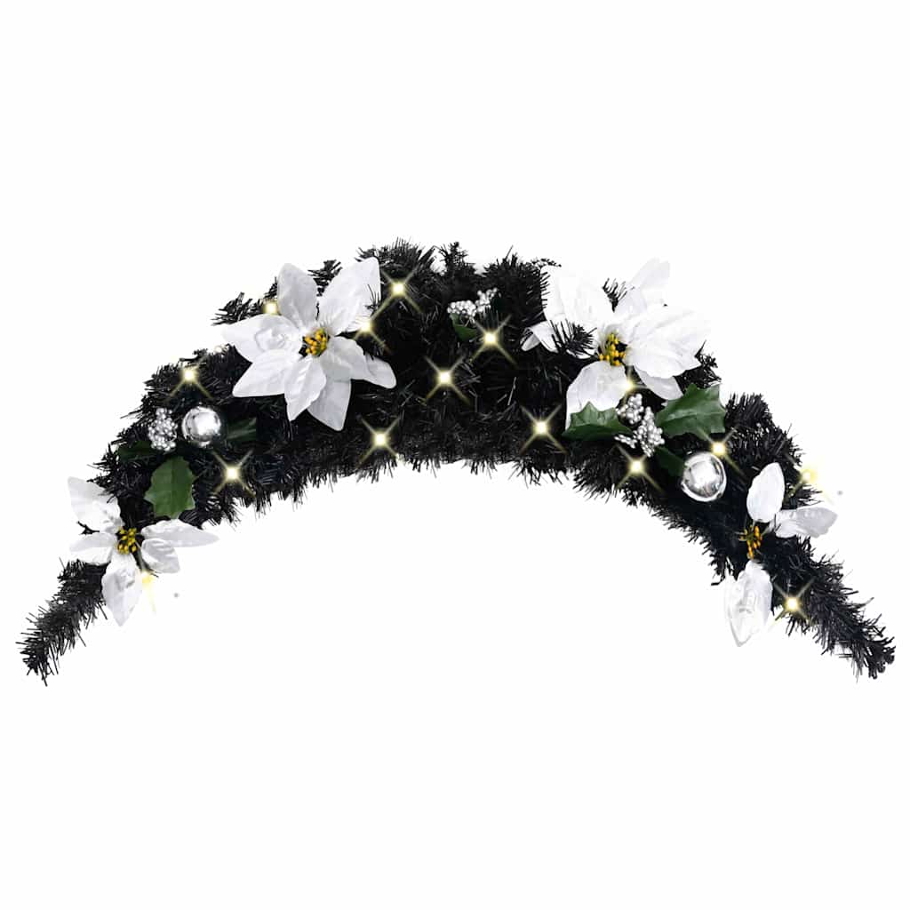 Jõulukaar LED-tuledega, must, 90 cm, PVC